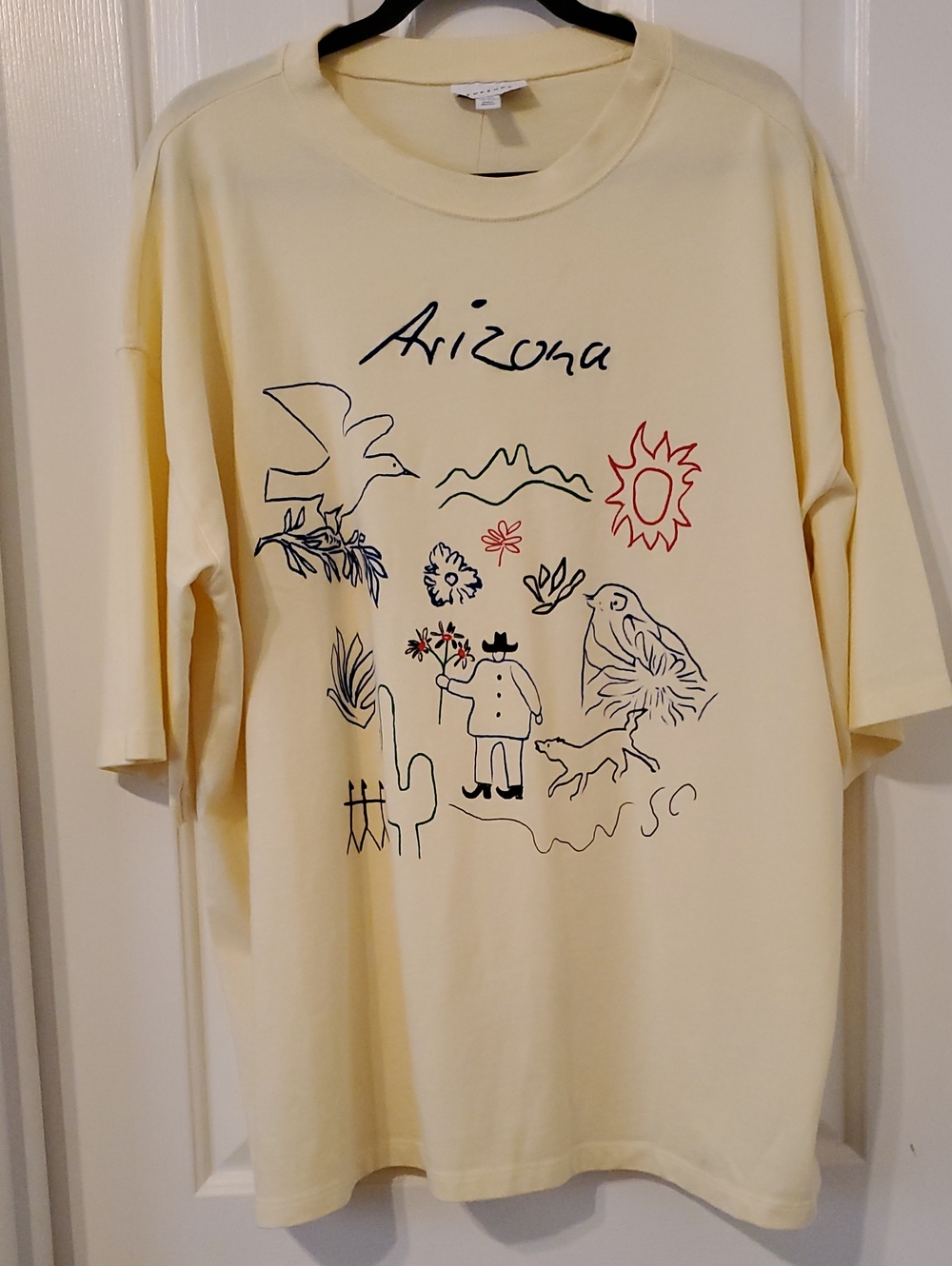 Topshop Pale Yellow Arizona Graphic Tee